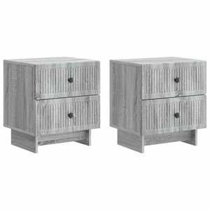 vidaXL Cabinet de chevet 2 Pièces Sonoma gris 43 x 34 5 x 47 5 cm