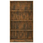 vidaXL Bibliothèque 4 niveaux Chêne fumé 80x24x142cm Bois d'ingénierie