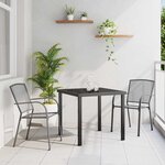 vidaXL Ensemble de salle à manger pour jardin 3 Pièces Anthracite Acier