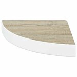 vidaXL Étagères d'angle murales 2 Pièces Chêne et blanc 25x25x3 8 cm MDF