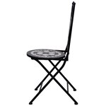 vidaXL Ensemble de bistro 3 Pièces mosaïque Carreau céramique noir Blanc