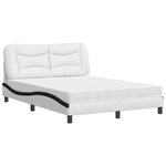 vidaXL Lit avec matelas Hvar blanc et noir 120x200 cm similicuir