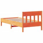 vidaXL Cadre de lit sans matelas cire marron 75x190 cm bois pin massif