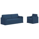 vidaXL Ensemble de Canapés 2 pc Bleu tissu