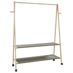 vidaXL Porte-vêtements et étagères roulettes 132x45 5x155 5cm bambou