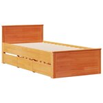 vidaXL Lit bibliothèque sans matelas cire marron 100x200 cm pin massif