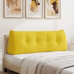 vidaXL Coussin de Dos Jaune clair 140 x 24 x 50 cm tissu