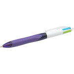 Stylo bille 4 COLOUR GRIP FASHION 4 Couleurs Rose Violet Vert Turquoise BIC