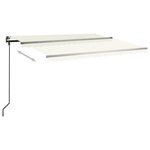 vidaXL Auvent automatique rétractable avec poteaux 4 5x3 m Crème
