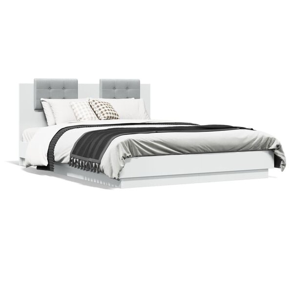 vidaXL Cadre de lit sans matelas blanc 150x200 cm