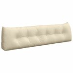 vidaXL Coussin de Dos Crème 180 x 24 x 50 cm tissu