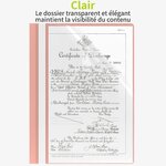 ACROPAQ 10 Classeurs de rapport A4- 10 Classeurs de présentation A4 en polypropylène- Rose pastel