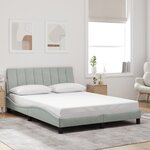 vidaXL Cadre de lit avec LED sans matelas Hanko gris clair 120x200cm velours
