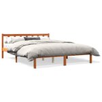 vidaXL Cadre de lit sans matelas cire marron 160x200cm bois pin massif