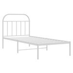 vidaXL Cadre de lit métal sans matelas avec tête de lit blanc 90x190cm