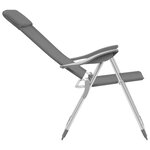 vidaXL Chaises de camping pliables 2 Pièces Gris Aluminium
