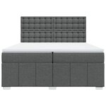 vidaXL Sommier à lattes de lit avec matelas Gris foncé 200x200cm Tissu