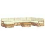 vidaXL Ensemble de canapés d'extérieur 9 pc Blanc et crème