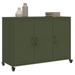 vidaXL Buffet vert olive 100 5x39x72 cm acier