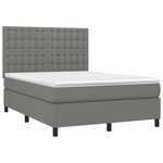 vidaXL Sommier à lattes de lit et matelas et LED Gris foncé 140x190 cm