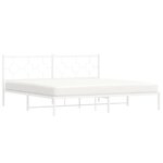 vidaXL Cadre de lit métal sans matelas et tête de lit blanc 200x200 cm