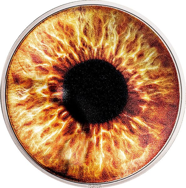 Hazel brown coloreyezed eye 1 oz argent monnaie 5 dollars palau 2023
