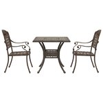 vidaXL Ensemble de tables de jardin 3 Pièces Bronze Aluminium coulé