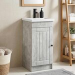 vidaXL Meuble de salle de bain avec évier Gris béton 42 x 40 x 84 5 cm