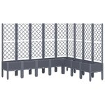 vidaXL Jardinière avec treillis gris 200x160x142 cm PP