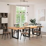 VidaXL Table à manger et bord vivant 280x120x74cm bois massif de chêne