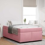 vidaXL Cadre de lit avec matelas Rose 120 x 190 cm Velours