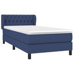 vidaXL Sommier à lattes de lit avec matelas Bleu 100x200 cm Tissu