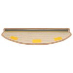 vidaXL Tapis d'escalier auto-adhésifs 15 Pièces Beige 80 x 24 5 x 3 5 cm
