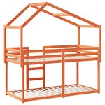 vidaXL Lit superposé avec toit cire marron 80x200cm bois massif de pin