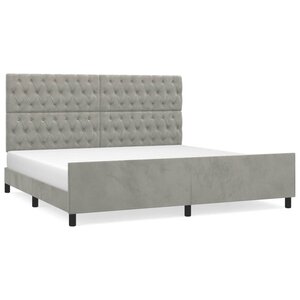 vidaXL Cadre de lit sans matelas gris clair 200x200 cm velours