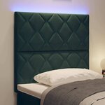 vidaXL Tête de Lit LED Géométrique Vert foncé 100 cm Velours