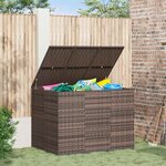 vidaXL Boîte à coussins de jardin Résine tressée 145x100x103 cm Marron