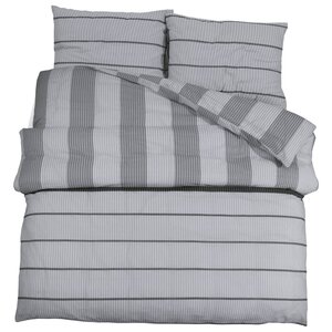vidaXL Ensemble de housse de couette Gris 225x220 cm Coton
