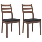 vidaXL Chaises à manger coussins 2 Pièces marron bois massif caoutchouc