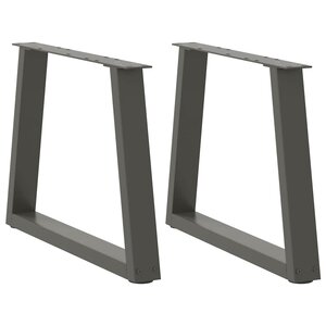vidaXL Pieds de table basse en forme de V  2 pièces  anthracite  50 x (42-43 3) cm  acier