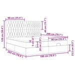 VidaXL Cadre de lit ottoman avec matelas crème 180x200 cm tissu