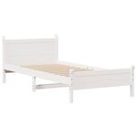 vidaXL Cadre de lit sans matelas blanc 90x190 cm bois de pin massif
