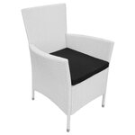 vidaXL Salon de jardin 5 Pièces Résine tressée Blanc-crème