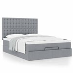 VidaXL Cadre de lit ottoman et matelas gris clair 140x190 cm tissu