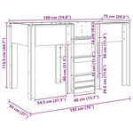 vidaXL Lit Superposé pour Enfants avec stockage Chêne fumé 75 x 190 cm