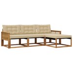 vidaXL Ensemble de canapés d'extérieur 4 Pièces Naturel et Beige