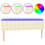 vidaXL Tête de lit à LED Crème 160x5x78/88 cm Similicuir