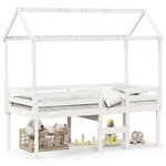 vidaXL Lit haut avec toit blanc 80x200 cm bois de pin massif