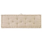 vidaXL Coussins de plancher de palette lot de 2 Coton Beige