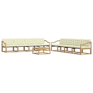 vidaXL Ensemble de canapés d'extérieur 9 pc Blanc et crème